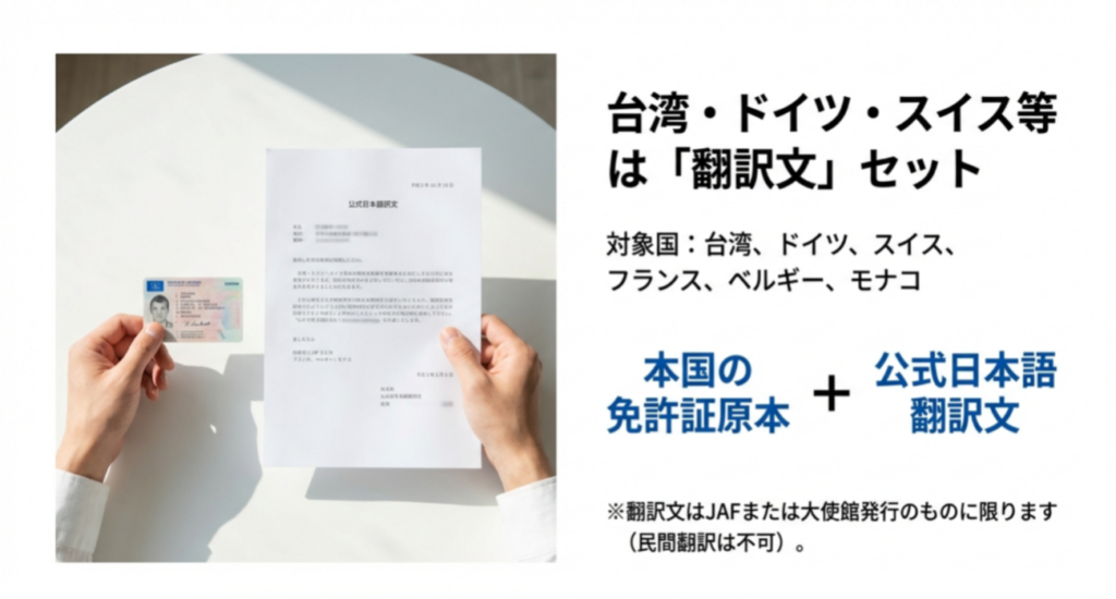 台湾・ドイツ・スイス等は「翻訳文」セット