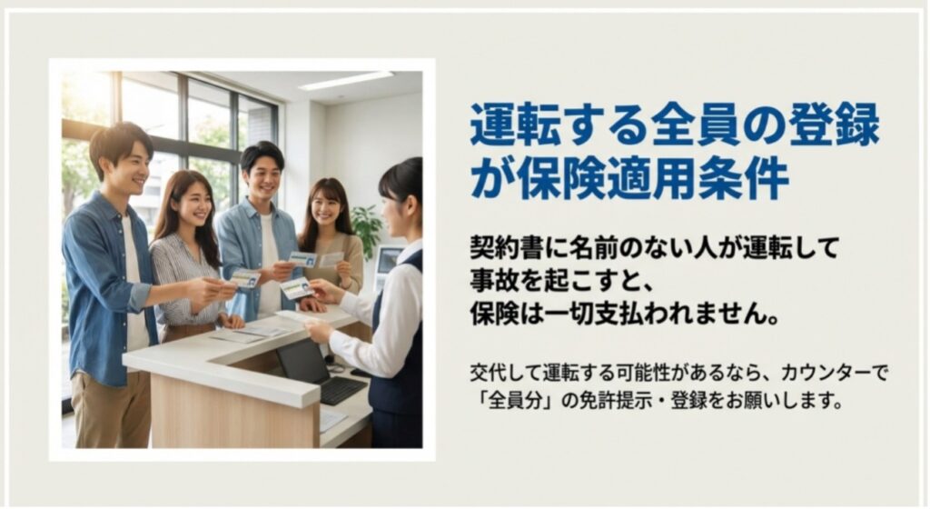 運転する全員の登録が保険適用条件